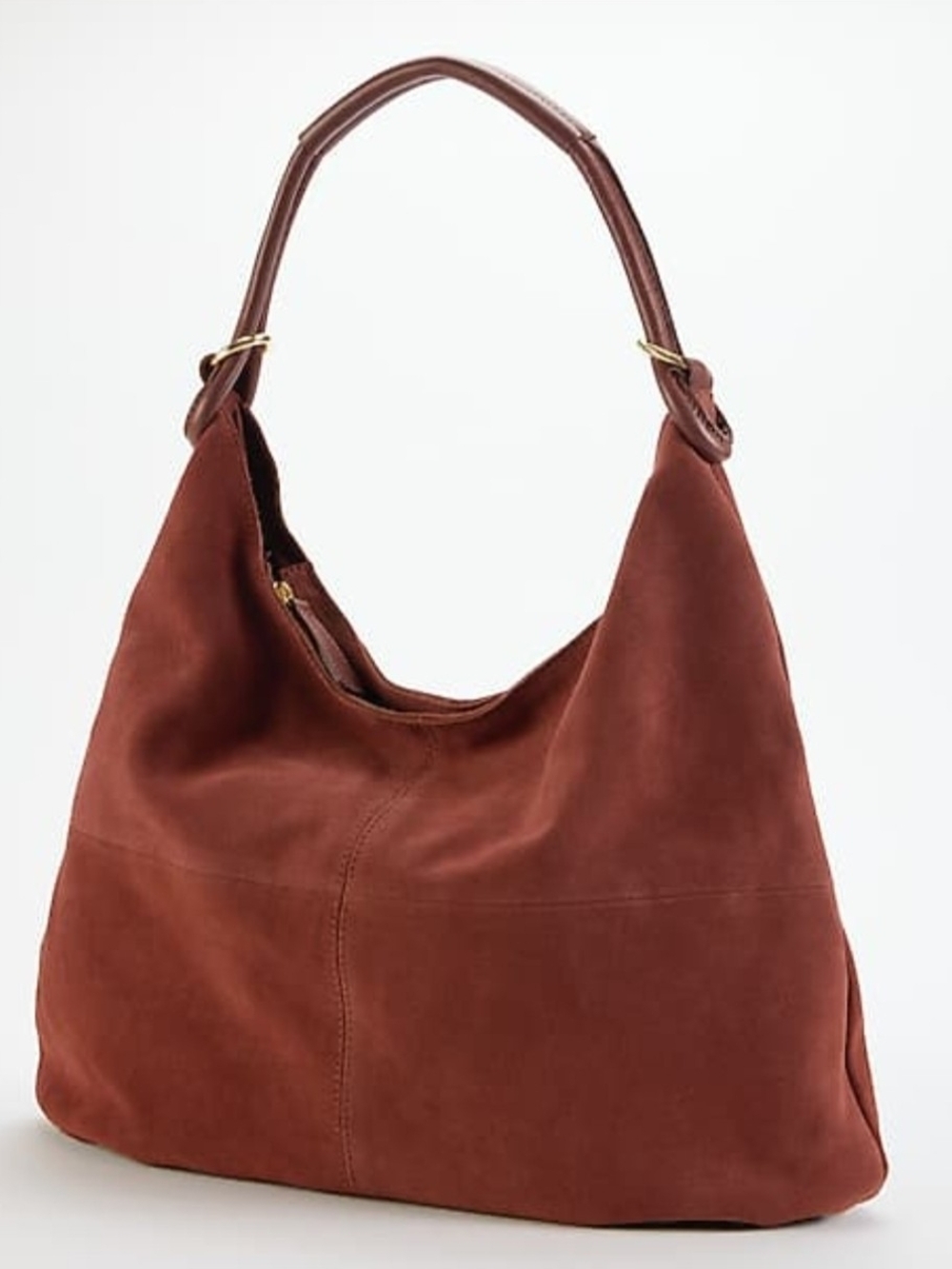 Women's Soft Suede Burnt Sienna Color Shoulder Purse